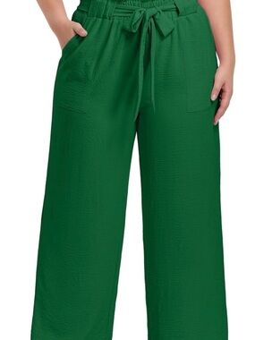 Women’s Wide-Leg Drawstring Pants - Green